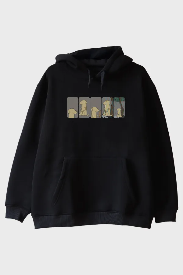 Sefalet Köpek Döngüsü Siyah Hoodie