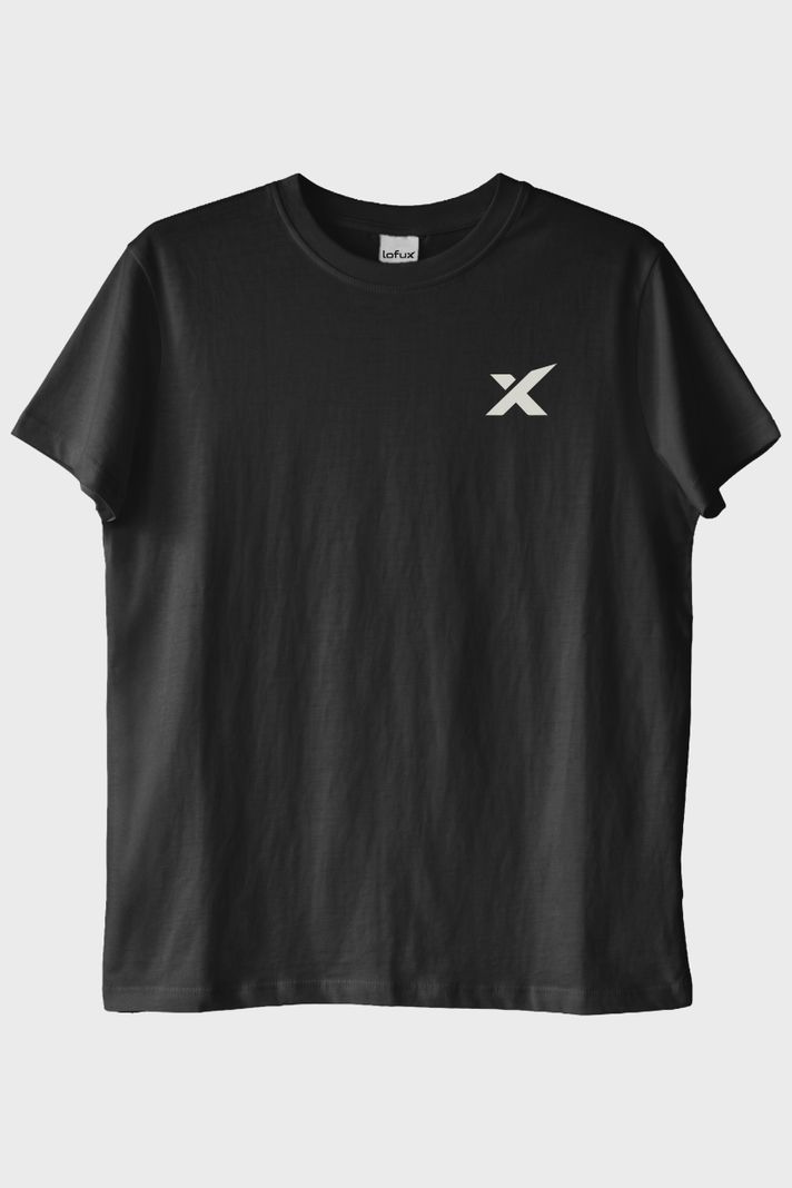 Minimal X Logo Siyah Tişört ön görsel