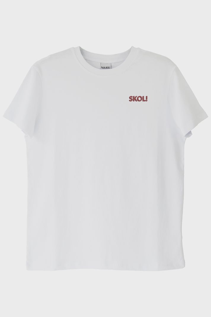 Skol Yazılı Beyaz Tişört ön görsel