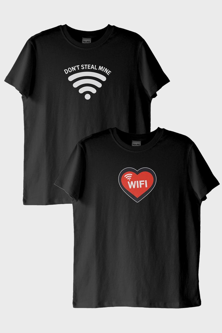 Don’t Steal My Wifi Siyah Tişört ön görsel