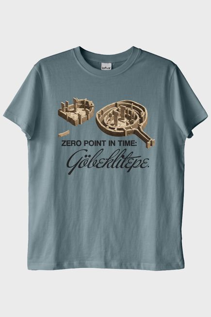 Göbeklitepe Tasarımlı Mavi Tişört