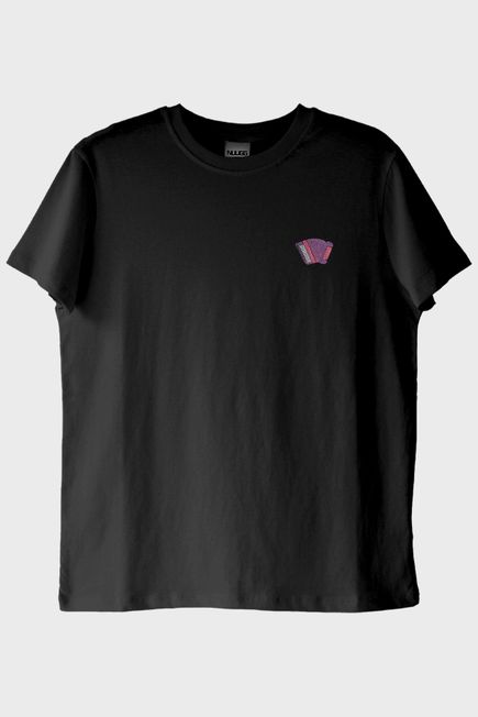 Akordeon Nakışlı Siyah T-Shirt – Müzik Tutkunlarına Özel