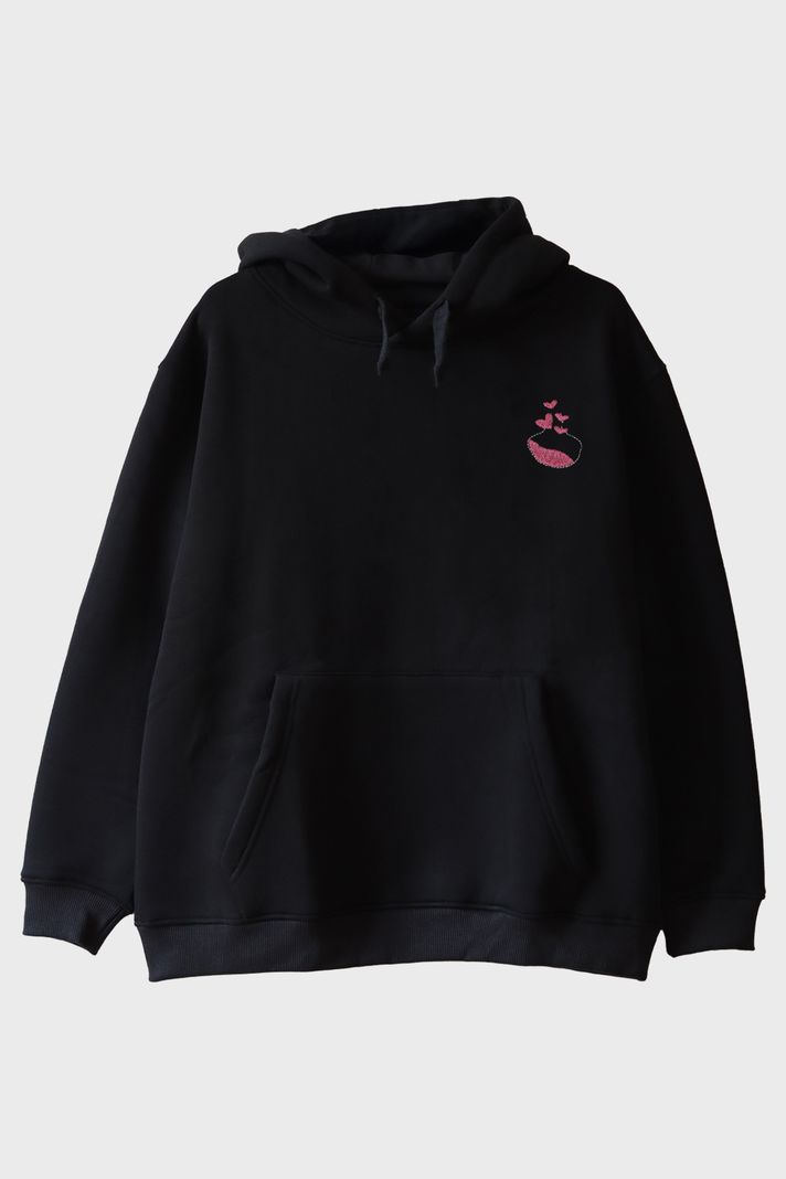 Aşk İksiri Desenli Nakış Hoodie - Sevgililer Günü Çift Tişörtleri ön görsel