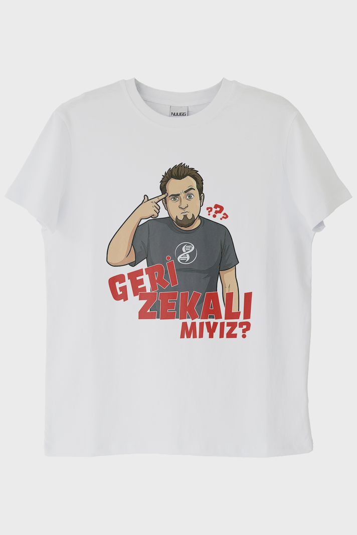 Geri Zekalı Mıyız Beyaz Tişört ön görsel