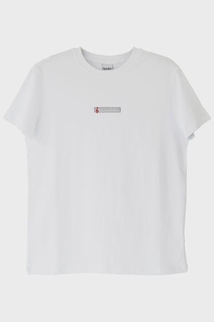 Porte Desenli Nakış Müzik T-Shirt