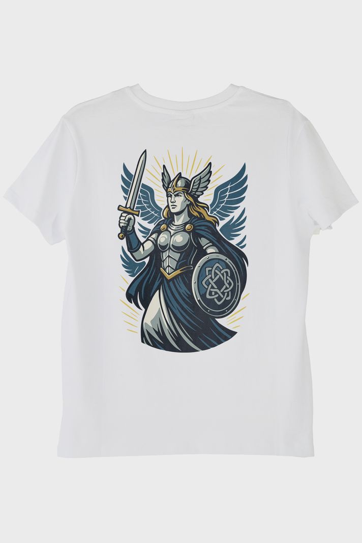 Valkyrie Figürlü Beyaz Tişört - 2. görsel