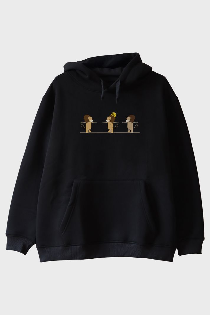 Alfa Sorunu Siyah Hoodie ön görsel