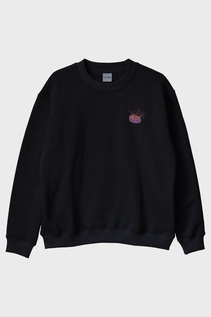 Mor Davul Alevli Müzik Bisiklet Yaka Sweatshirt ön görsel