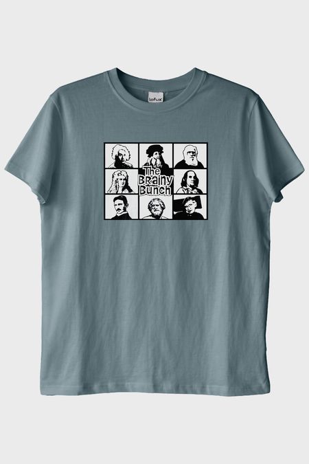 The Brainy Bunch Bilim İnsanları Baskılı Mavi Tişört