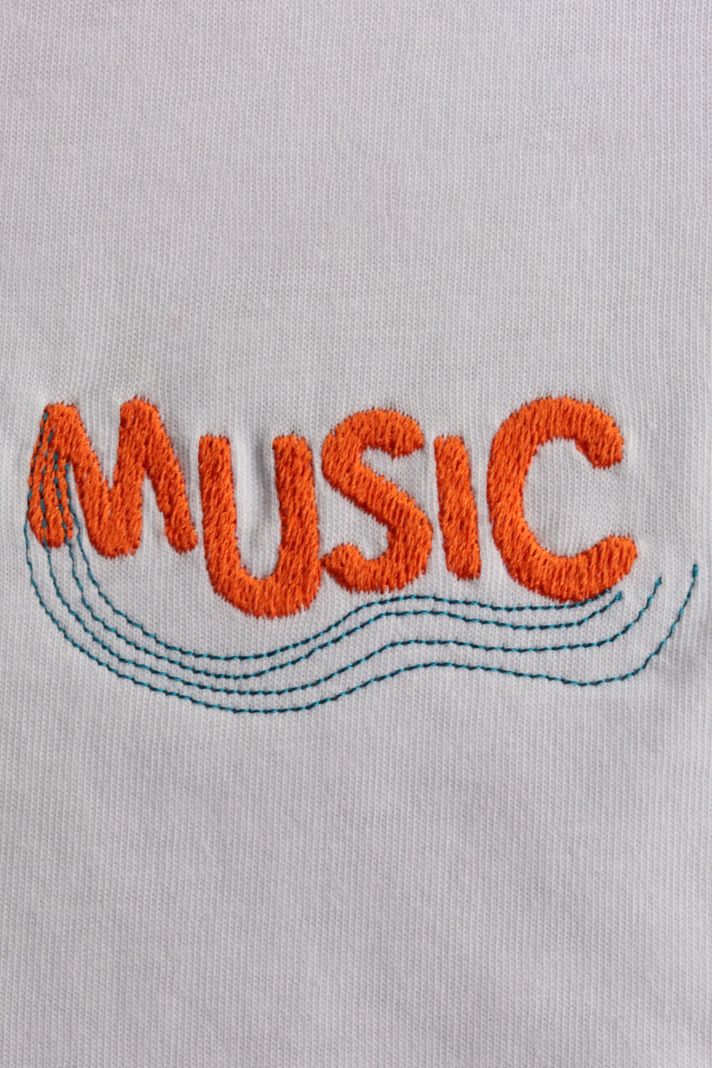 Turuncu Music Nakışlı Müzik T-Shirt - 3. görsel