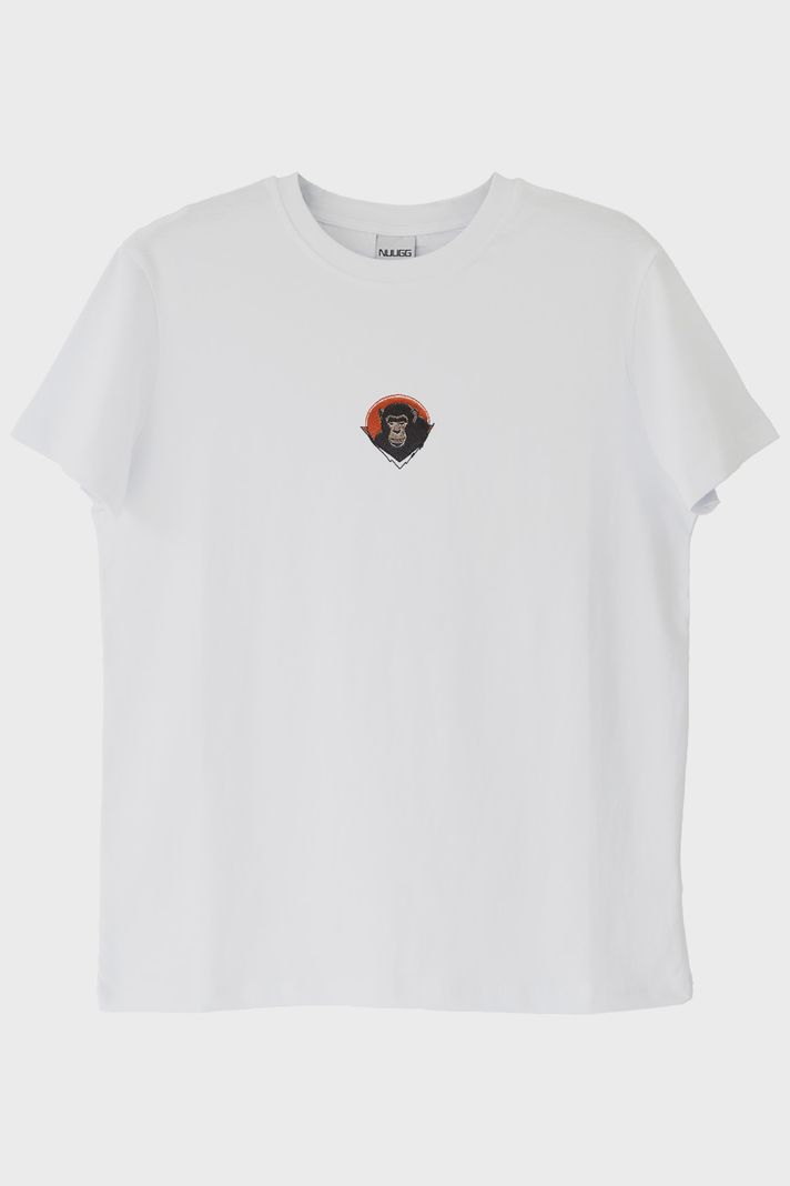 Şempanze Nakışlı T-Shirt ön görsel