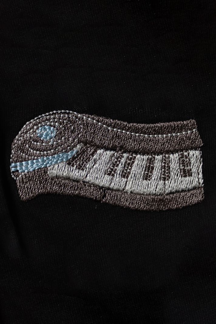 Piyano Tuşları Nakışlı Müzik Bisiklet Yaka Sweatshirt - 4. görsel