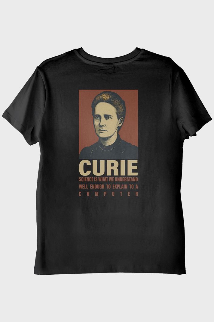 Curie Bilimsel Alıntı Siyah Tişört - 2. görsel