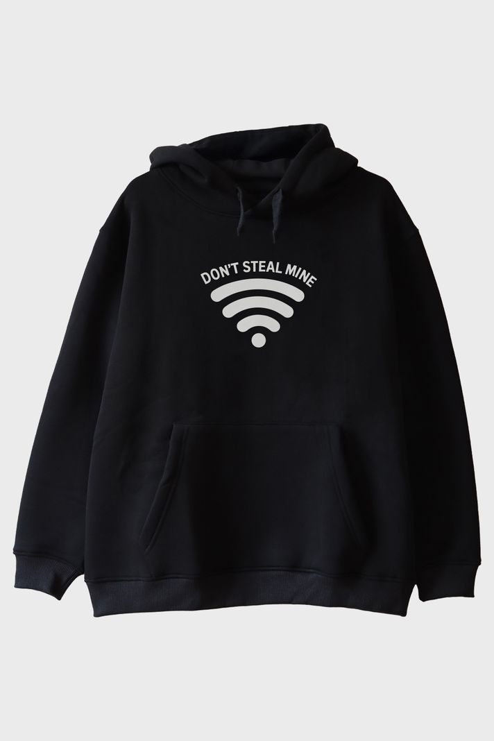 Don't Steal Mine Siyah Hoodie ön görsel
