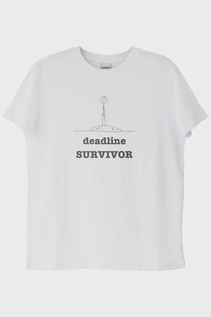 Deadline Survivor Beyaz Tişört