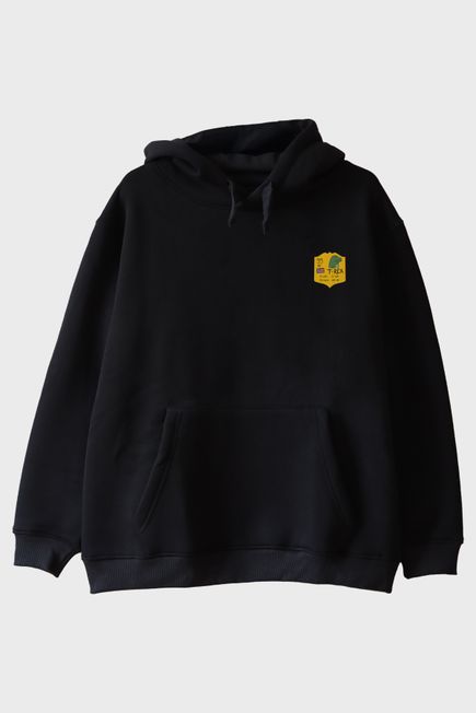 T-rex Rozetli Siyah Hoodie