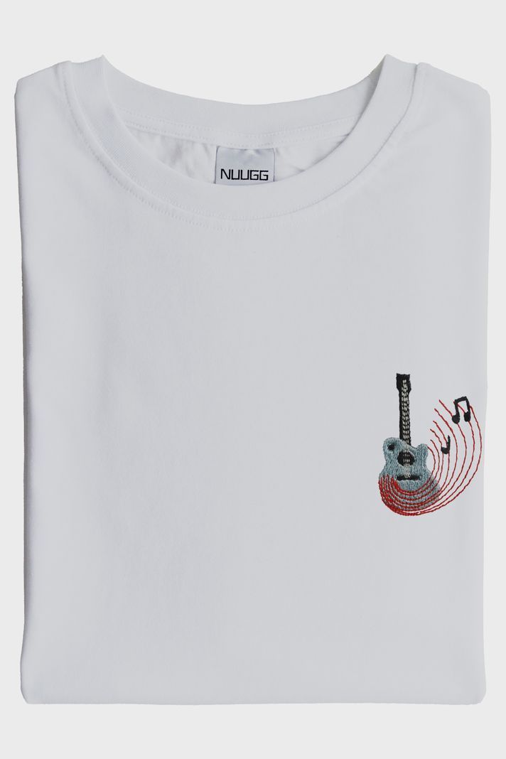 Gitar Notalı Nakış Müzik T-Shirt - 4. görsel