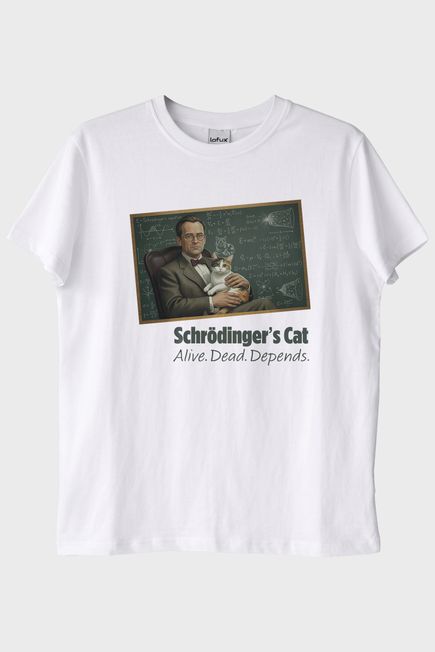 Schrödinger'in Kedisi Beyaz Tişört