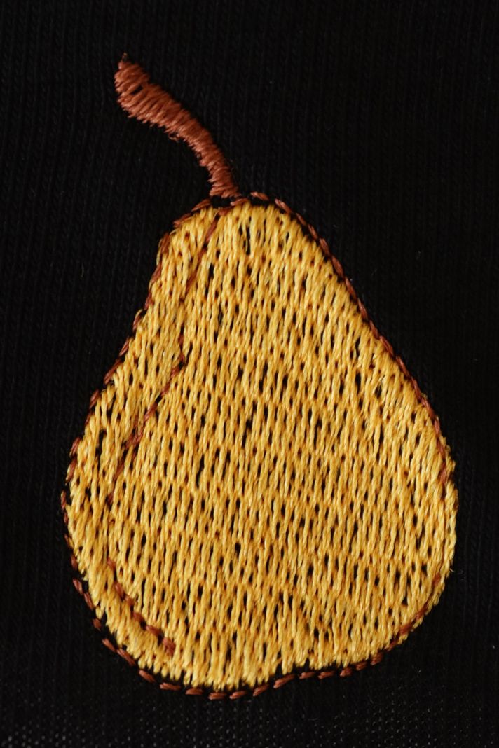 Armut Desenli Nakış Siyah Hoodie - 5. görsel