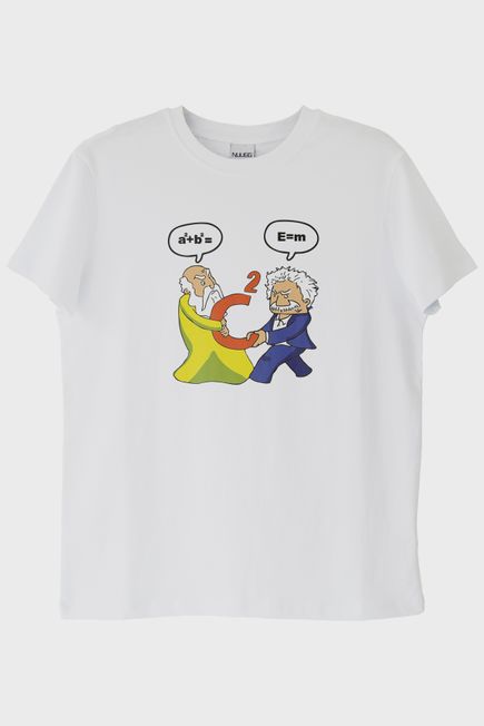Einstein Pisagor Beyaz Tişört