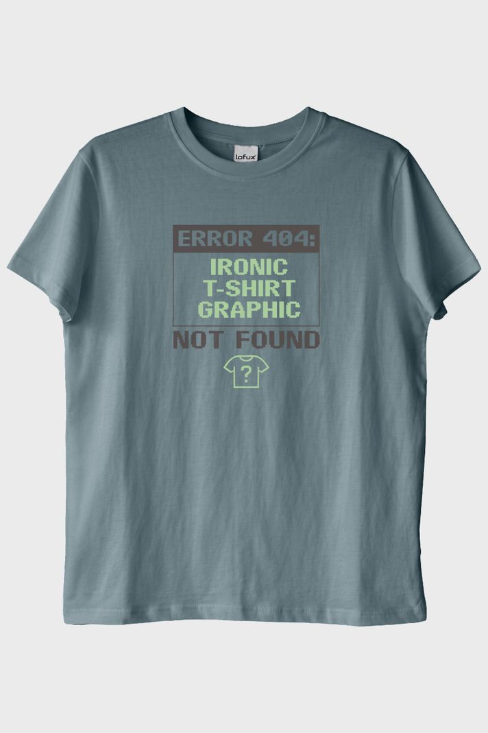 Error 404: Graphic Not Found Baskılı Tasarım Mavi Tişört ön görsel
