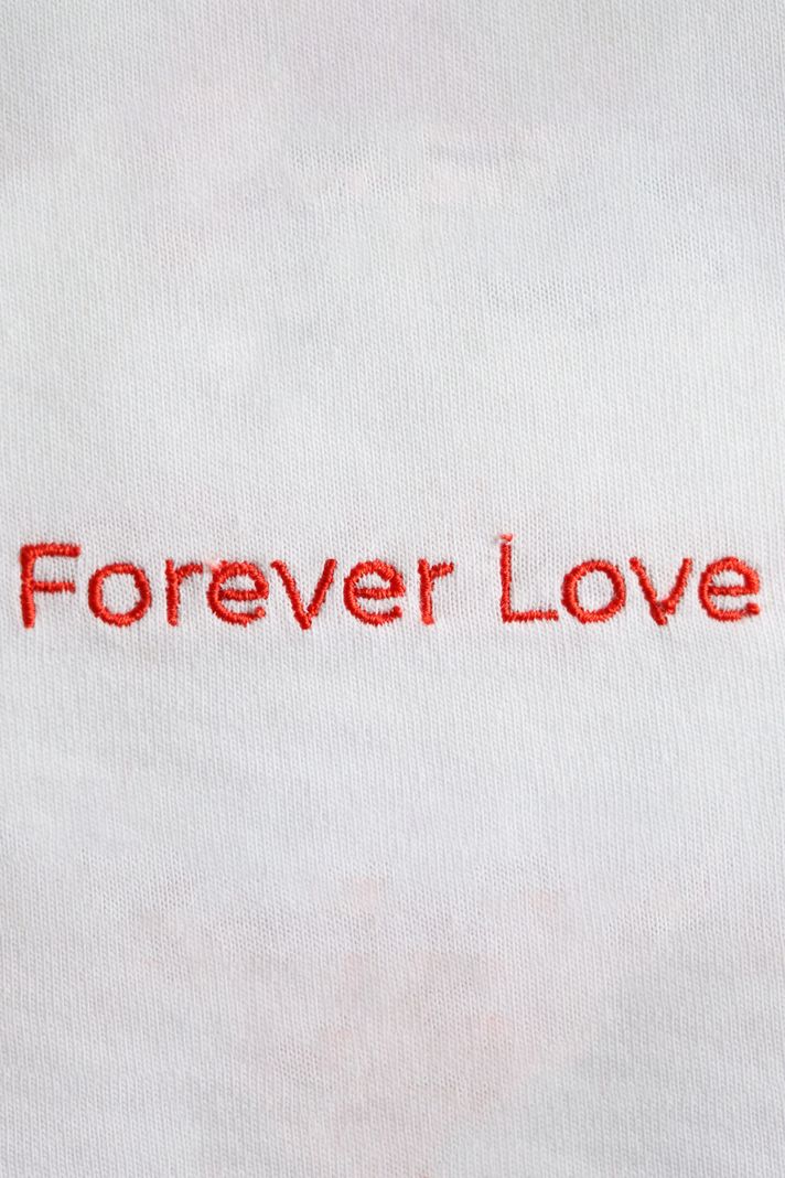 Forever Love Desenli Nakış Tişört - Sevgililer Günü Çift Tişörtleri - 3. görsel