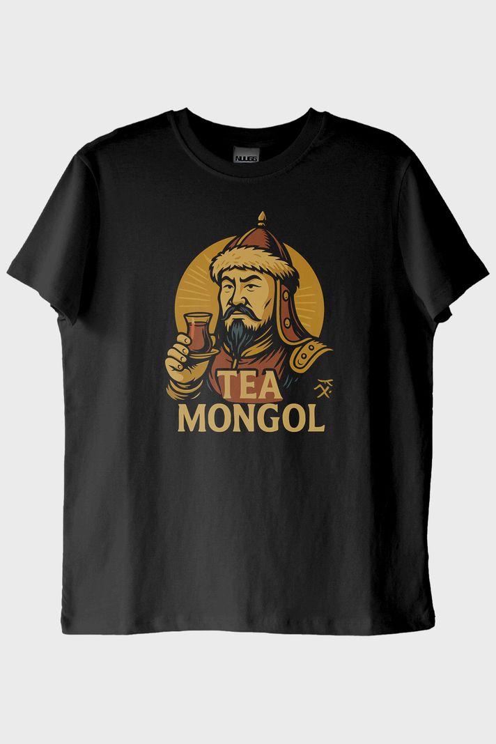 Çay Mongol Siyah Tişört ön görsel