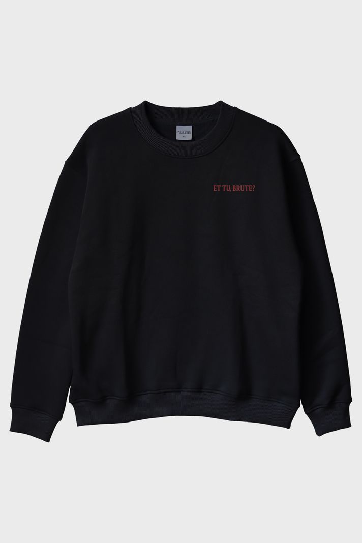 Et Tu, Brute? Siyah Bisiklet Yaka Sweatshirt ön görsel