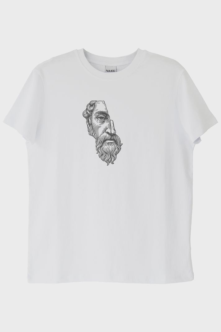 Marcus Aurelius Tasarımlı Beyaz Tişört ön görsel