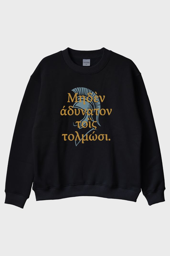 Alexander's Creed Siyah Bisiklet Yaka Sweatshirt ön görsel