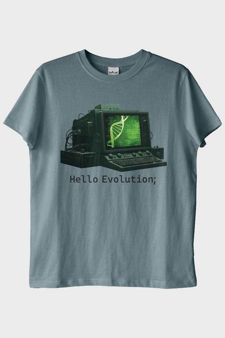 Hello Evolution Mavi Tişört