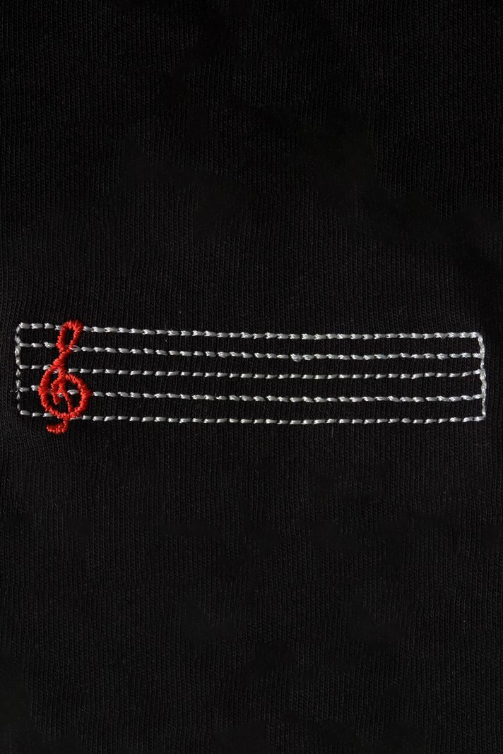 Porte Desenli Nakış Müzik Hoodie - 5. görsel