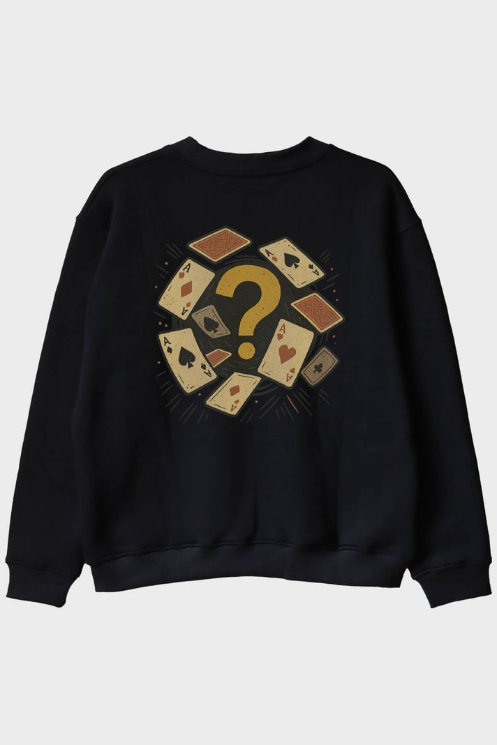 Gizemli İşaret Siyah Bisiklet Yaka Sweatshirt - 2. görsel