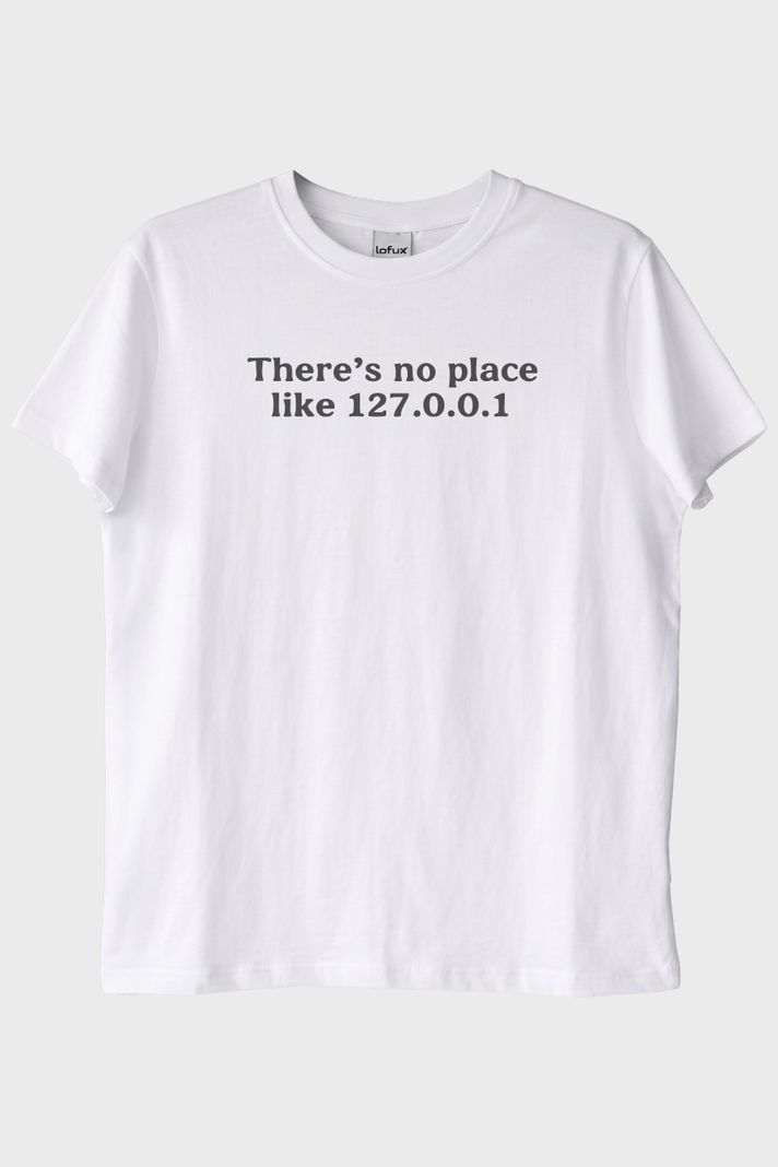 No Place Like 127.0.0.1 Beyaz Tişört ön görsel
