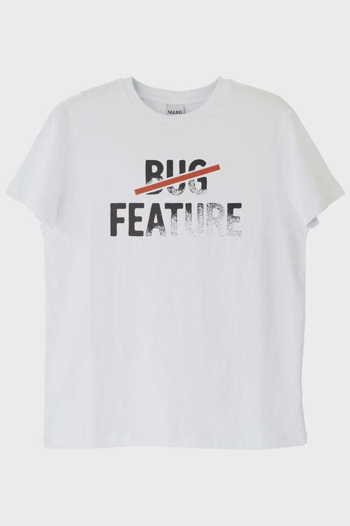 Bug Feature Beyaz Tişört ön görsel