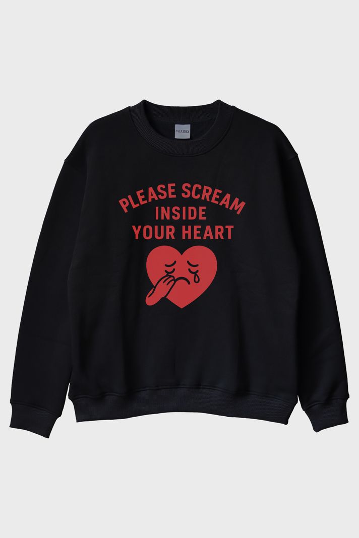 Please Scream Inside Your Heart Baslikli Tisort ön görsel