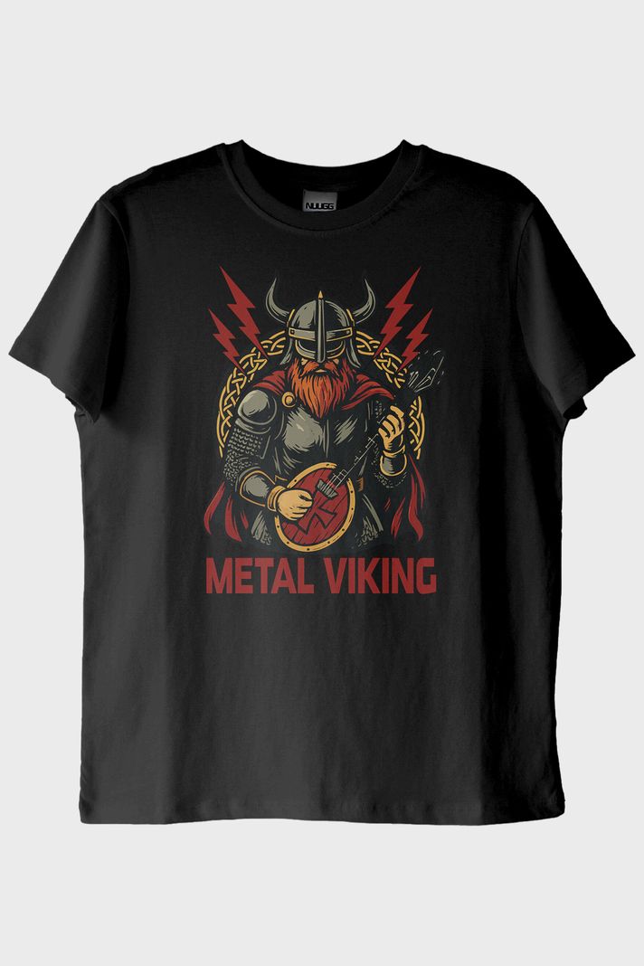 Metal Viking Siyah Tişört ön görsel