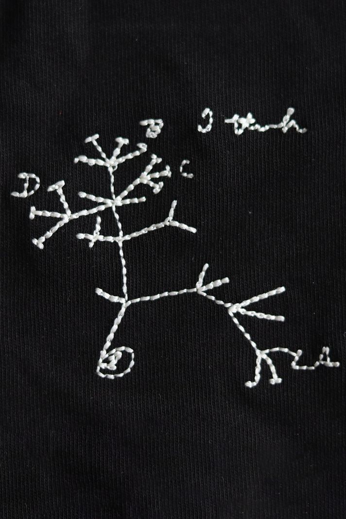 Darwin'in "I Think" Notu Desenli Nakış Bisiklet Yaka Sweatshirt - 4. görsel