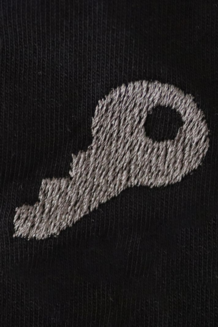 Siyah Anahtar Nakışlı Bisiklet Yaka Sweatshirt - Minimalist Sevgili Kombini - 4. görsel