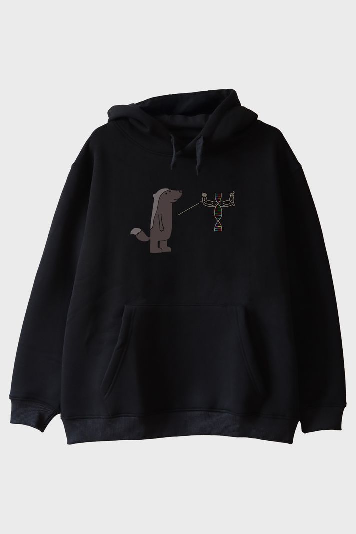 Bal Porsuğu DNA Siyah Hoodie ön görsel