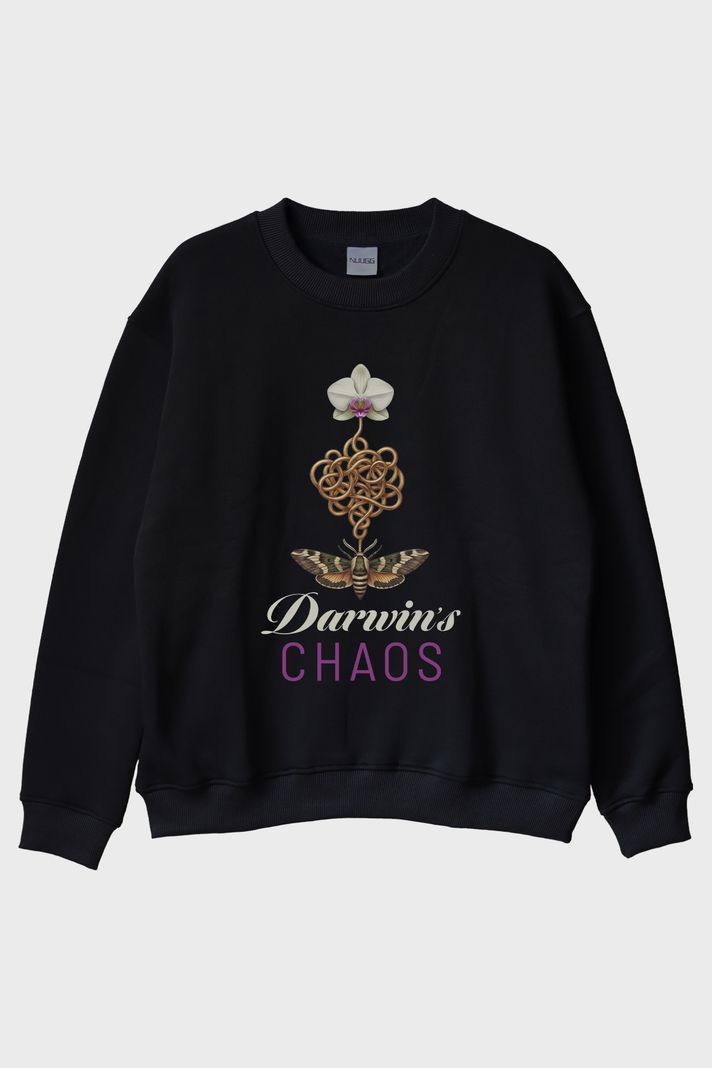 Darwin's Chaos Siyah Bisiklet Yaka Sweatshirt ön görsel