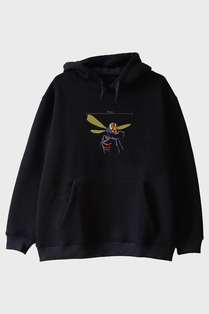 4 Santimlik Korku Siyah Hoodie ön görsel