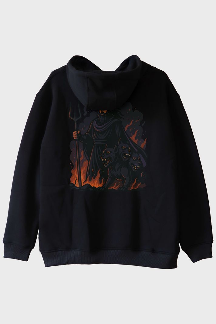 Hades ve Cerberus Siyah Hoodie - 2. görsel