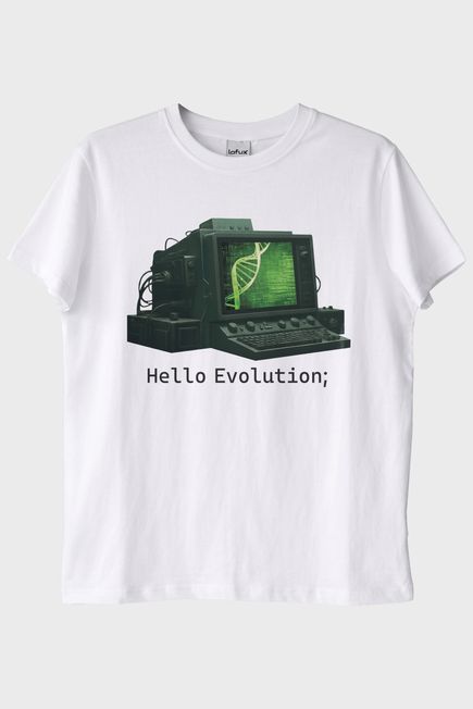 Hello Evolution Beyaz Tişört