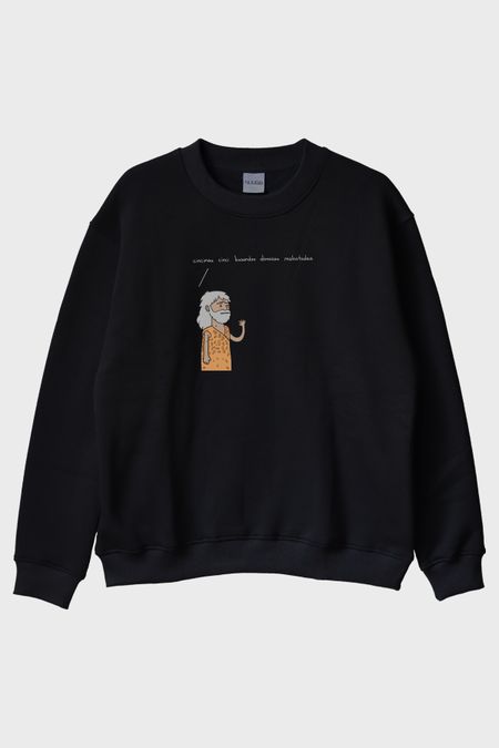 Cincinau Cinci Siyah Bisiklet Yaka Sweatshirt