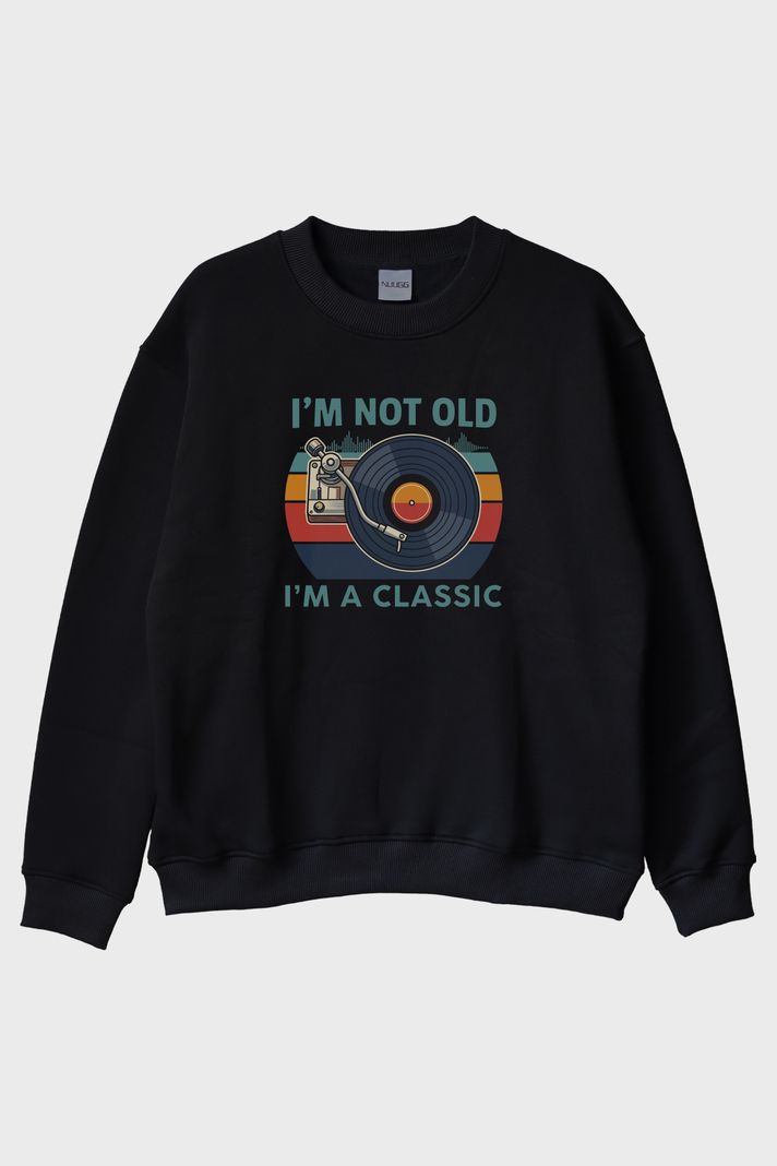 I'm a Classic Siyah Bisiklet Yaka Sweatshirt ön görsel