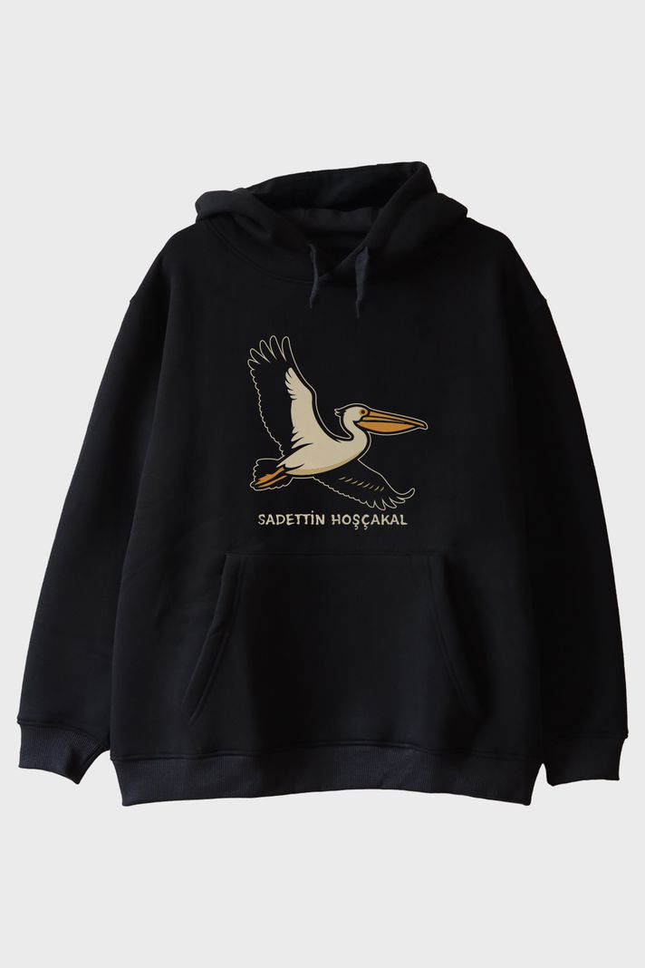 Hoşçakal Sadettin Siyah Hoodie ön görsel