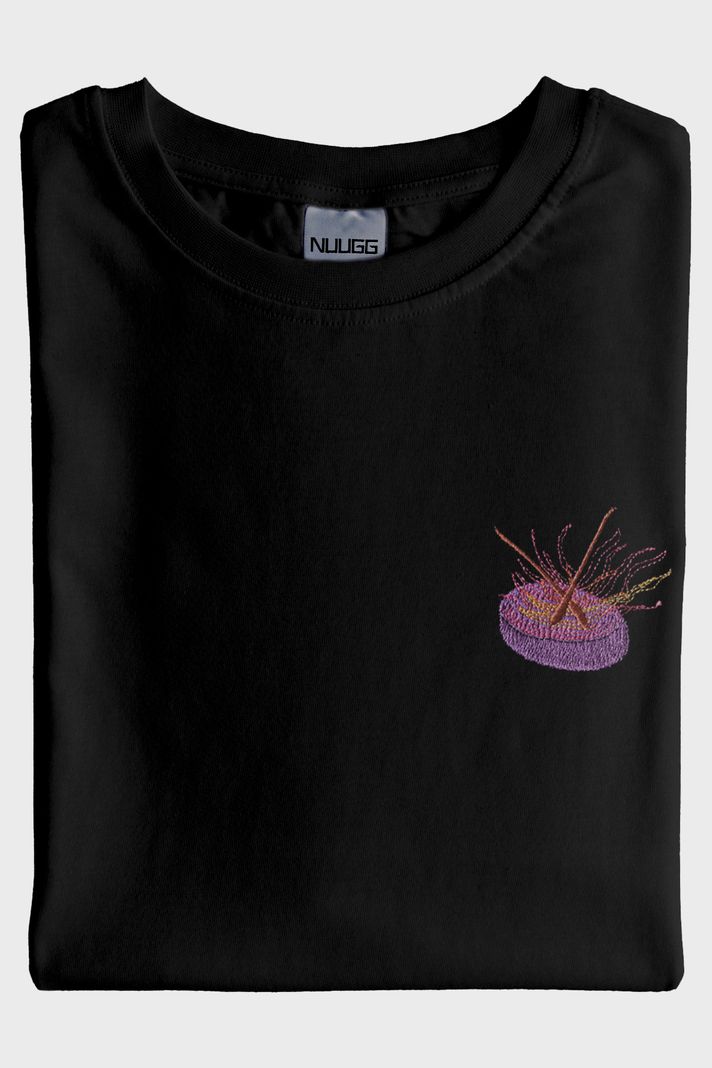 Mor Davul Alevli Müzik Siyah T-Shirt - 3. görsel