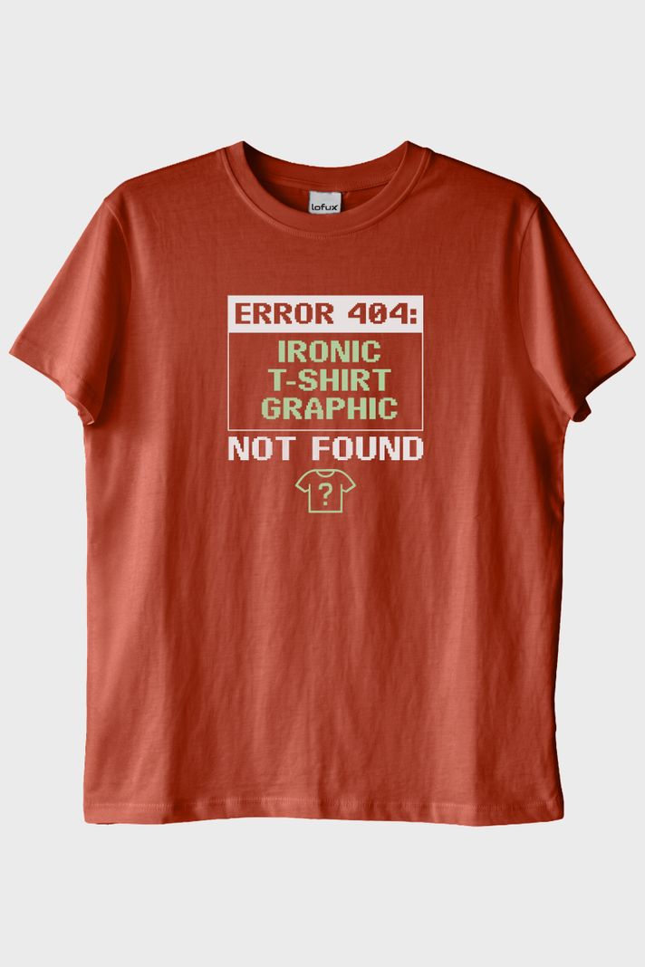Error 404: Graphic Not Found Baskılı Tasarım Kiremit Tişört ön görsel