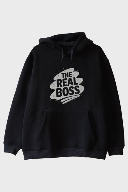 The Real Boss Siyah Hoodie